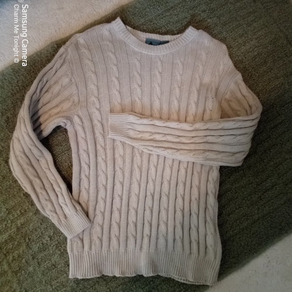 Lizwear Beige/Tan Cable Knit Sweater